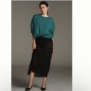 Nwt Maeve Teal Sweatshirt with Martini Embroidery